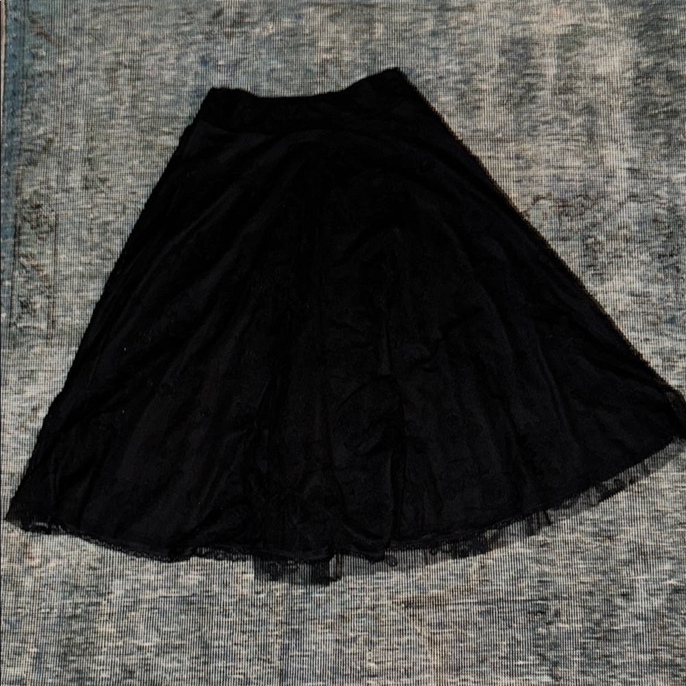 Only Hearts Black Mesh with Rosette Detail A-Line Circle Skirt ✨Like New✨